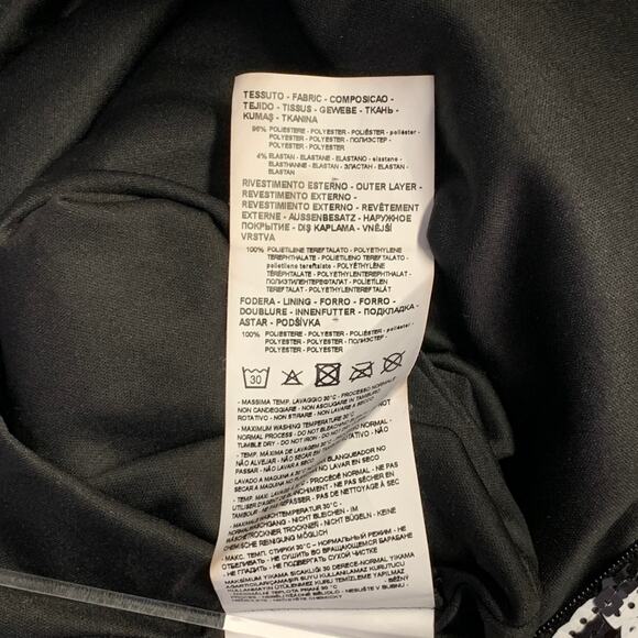 EMPORIO ARMANI Size 4 Black White Polyester Blend Sequined Checkered Dress - Picture 7 of 7